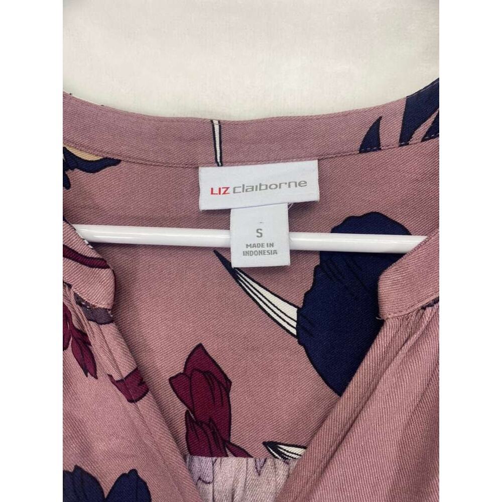 Liz Claiborne Long-sleeve floral Tier midi A-line Peasant cottage dress Sz S - Picture 5 of 10